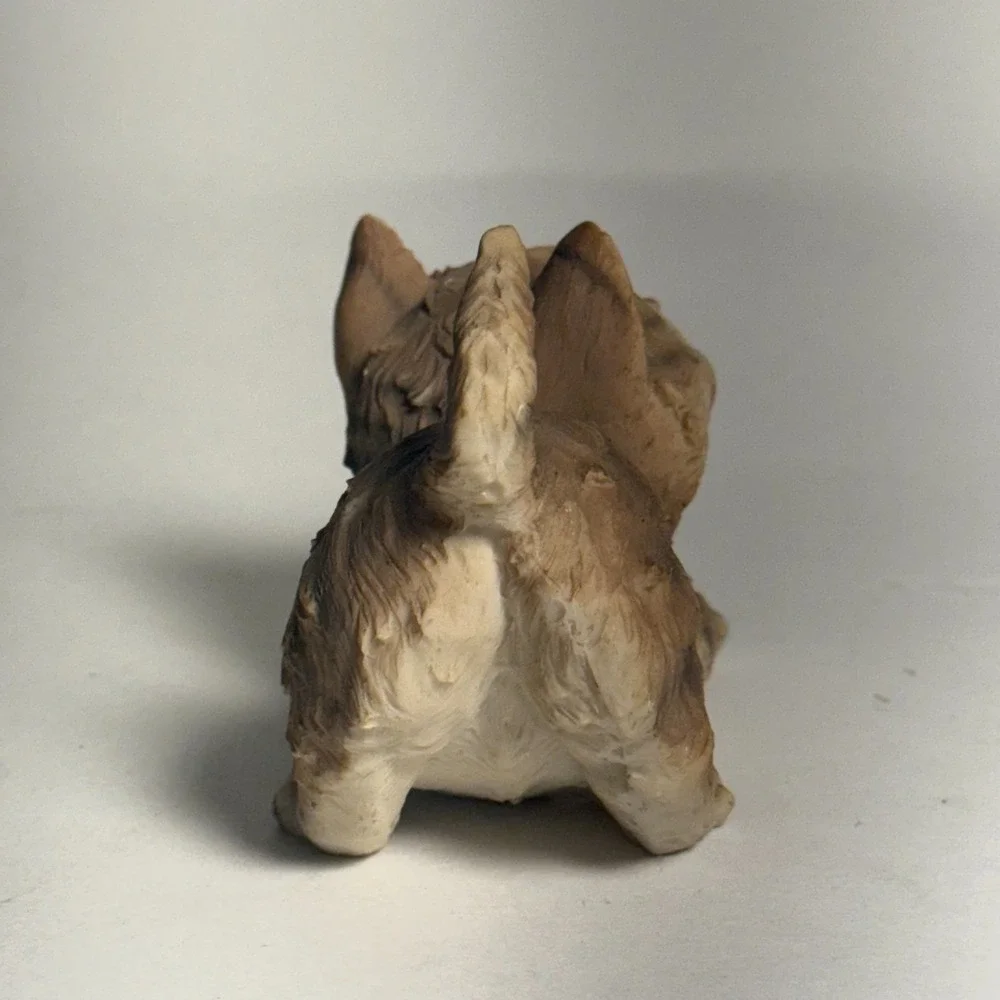 Vintage Kitten Figurine Brown & White Cat with Blue Eyes – 1990s Walmart